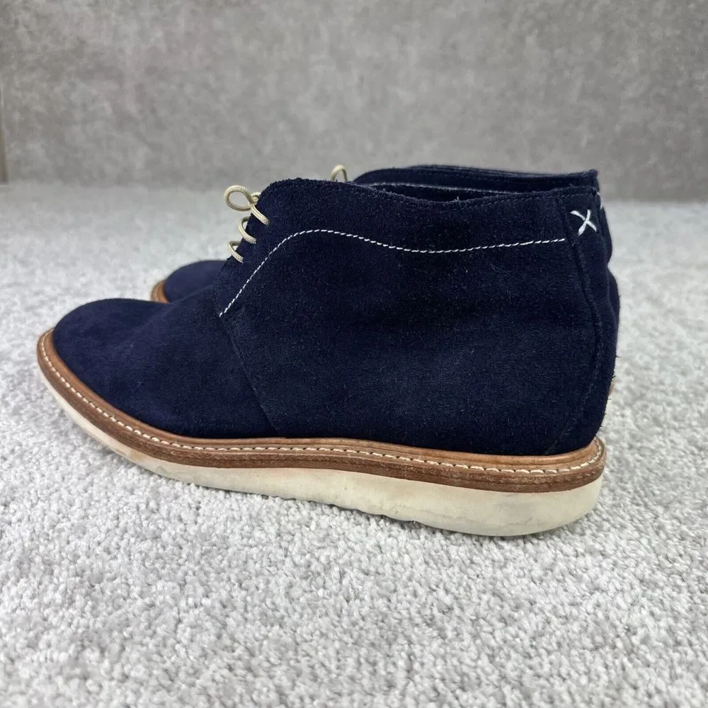 Noah Waxman Lenox Navy‎ Three Eyelet Chukka in Suede Boots Men's Size 10.5